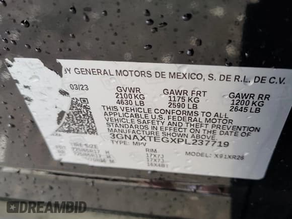 ✅ 2023 Chevrolet Equinox LT • VIN: 3GNAXTEGXPL237719 • Lot: 42509749. Wystawiony na IAAI z przebiegiem 26 420 mil. Bezpłatny archiwum sprzedaży aukcyjnych z USA i szczegółowy raport historii pojazdu na DreamBid. Zdjęcie 1.