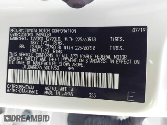 ✅ 2020 Lexus NX 300 • VIN: JTJDARBZ6L5001950 • Лот: 41932310. Опубликован ранее на IAAI с пробегом 30 757 миль. Бесплатный доступ к архиву аукционных продаж из США и подробный отчёт об истории автомобиля на DreamBid. Изображение 9.