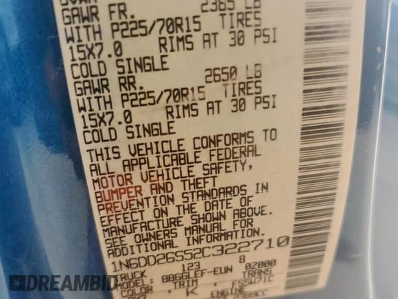 ✅ 2002 Nissan Frontier XE • VIN: 1N6DD26S52C322710 • Лот: 70585775. Опубликован ранее на Copart с пробегом 177 253 миль. Бесплатный доступ к архиву аукционных продаж из США и подробный отчёт об истории автомобиля на DreamBid. Изображение 13.