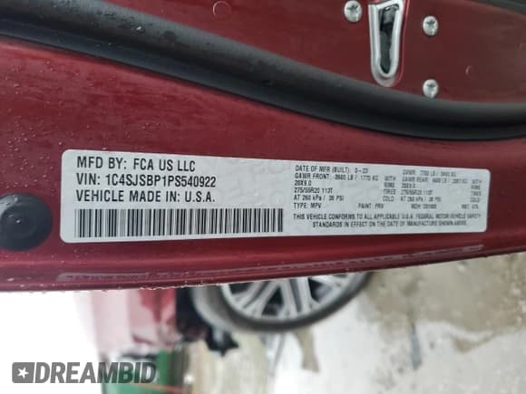 ✅ 2023 Jeep Wagoneer Series II • VIN: 1C4SJSBP1PS540922 • Lot: 84062664. Listed on Copart with 64,812 mi. Free auction sales archive from the USA and detailed vehicle history report at DreamBid. Image 14.