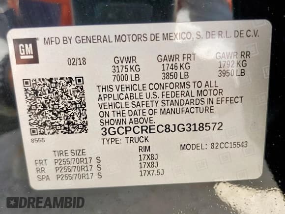 ✅ 2018 Chevrolet Silverado 1500 LT • VIN: 3GCPCREC8JG318572 • Lot: 68944925. Wystawiony na Copart z przebiegiem 83 964 mil. Bezpłatny archiwum sprzedaży aukcyjnych z USA i szczegółowy raport historii pojazdu na DreamBid. Zdjęcie 12.