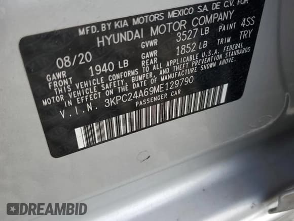 ✅ 2021 Hyundai Accent SE • VIN: 3KPC24A69ME129790 • Лот: 72756064. Опубликован ранее на Copart с пробегом 68 270 миль. Бесплатный доступ к архиву аукционных продаж из США и подробный отчёт об истории автомобиля на DreamBid. Изображение 15.