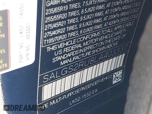 ✅ 2020 Land Rover Range Rover HSE • VIN: SALGS2RU8LA403337 • Lot: 43899901. Wystawiony na IAAI z przebiegiem 25 836 mil. Bezpłatny archiwum sprzedaży aukcyjnych z USA i szczegółowy raport historii pojazdu na DreamBid. Zdjęcie 9.