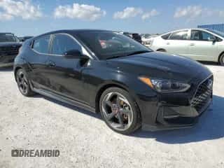 2019 Hyundai Veloster Turbo R-Spec with VIN KMHTH6AB3KU008450, listed as a Copart auction lot 43943474 with 43,225 mi miles and . Bid and sale history available at DreamBid. Image 4.