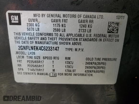 ✅ 2012 Chevrolet Equinox 2LT • VIN: 2GNFLNEK4C6233147 • Лот: 74911174. Опубликован ранее на Copart с пробегом Не указан. Бесплатный доступ к архиву аукционных продаж из США и подробный отчёт об истории автомобиля на DreamBid. Изображение 13.