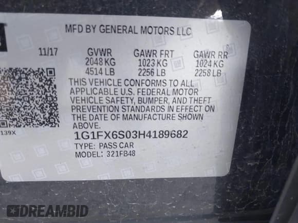 ✅ 2017 Chevrolet Bolt EV Premier • VIN: 1G1FX6S03H4189682 • Lot: 43655954. Listed on IAAI with 77,363 mi. Free auction sales archive from the USA and detailed vehicle history report at DreamBid. Image 9.