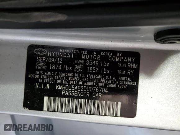 ✅ 2013 Hyundai Accent SE • VIN: KMHCU5AE3DU076704 • Лот: 74447434. Опубликован ранее на Copart с пробегом 38 196 миль. Бесплатный доступ к архиву аукционных продаж из США и подробный отчёт об истории автомобиля на DreamBid. Изображение 13.