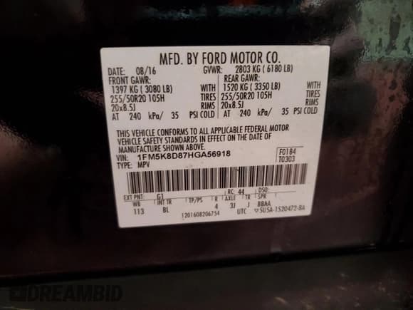 ✅ 2017 Ford Explorer XLT • VIN: 1FM5K8D87HGA56918 • Lot: 92385365. Wystawiony na Copart z przebiegiem 99 787 mil. Bezpłatny archiwum sprzedaży aukcyjnych z USA i szczegółowy raport historii pojazdu na DreamBid. Zdjęcie 13.