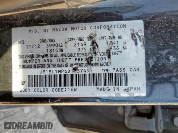 ✅ 2013 Mazda 3 i Grand Touring • VIN: JM1BL1MP6D1757496 • Лот: 71599425. Опубликован ранее на Copart с пробегом 217 834 миль. Бесплатный доступ к архиву аукционных продаж из США и подробный отчёт об истории автомобиля на DreamBid. Изображение 12.