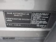 ✅ 2006 Saab 9-3 • VIN: YS3FD49Y961002341 • Lot: 41708716. Listed on IAAI with 248,165 mi. Free auction sales archive from the USA and detailed vehicle history report at DreamBid. Image 9.