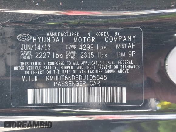 ✅ 2013 Hyundai Genesis Coupe Premium • VIN: KMHHT6KD6DU105648 • Lot: 43496067. Listed on IAAI with 70,093 mi. Free auction sales archive from the USA and detailed vehicle history report at DreamBid. Image 9.