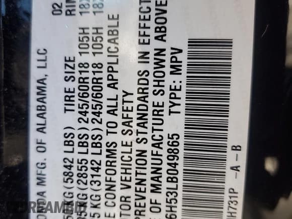 ✅ 2020 Honda Pilot EX-L • VIN: 5FNYF6H53LB049865 • Лот: 85408265. Опубликован ранее на Copart с пробегом 128 370 миль. Бесплатный доступ к архиву аукционных продаж из США и подробный отчёт об истории автомобиля на DreamBid. Изображение 14.