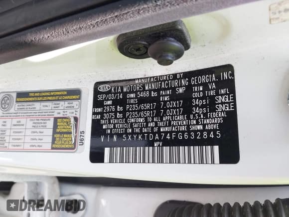 ✅ 2015 Kia Sorento LX • VIN: 5XYKTDA74FG632845 • Lot: 42660399. Listed on IAAI with 93,386 mi. Free auction sales archive from the USA and detailed vehicle history report at DreamBid. Image 9.