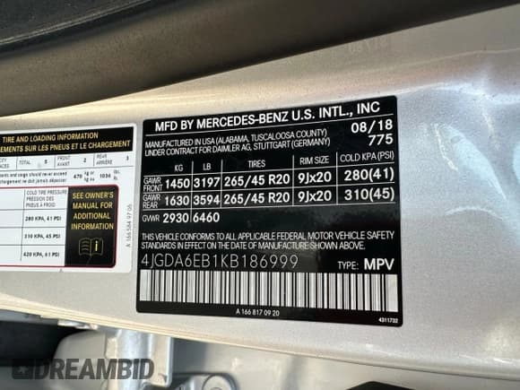 ✅ 2019 Mercedes-Benz GLE 43 AMG • VIN: 4JGDA6EB1KB186999 • Лот: 84261445. Опубликован ранее на Copart с пробегом 163 517 миль. Бесплатный доступ к архиву аукционных продаж из США и подробный отчёт об истории автомобиля на DreamBid. Изображение 10.