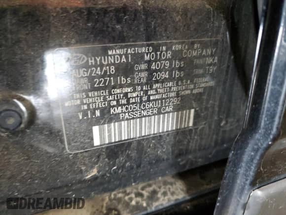 2019 Hyundai Ioniq Limited с VIN KMHC05LC6KU112292, выставлен на аукционе Copart как лот 80891954 с пробегом 39 667 миль миль и Списание • Salvage title. История ставок и продаж доступна на DreamBid. Изображение 12.