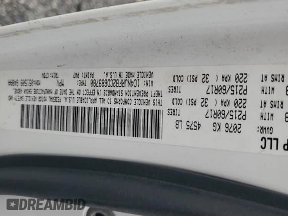 ✅ 2012 Jeep Patriot Latitude • VIN: 1C4NJRFB2CD689780 • Lot: 69363085. Listed on Copart with 86,800 mi. Free auction sales archive from the USA and detailed vehicle history report at DreamBid. Image 13.