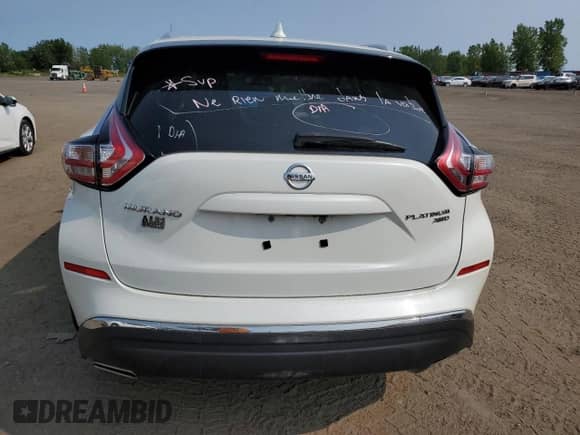 2016 Nissan Murano SV with VIN 5N1AZ2MH4GN150370, listed as a Copart auction lot 67747675 with 138,678 mi miles and Salvage title. Bid and sale history available at DreamBid. Image 6.
