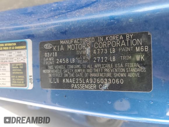 ✅ 2018 Kia Stinger Premium • VIN: KNAE25LA9J6033060 • Лот: 70209065. Опубликован ранее на Copart с пробегом Не указан. Бесплатный доступ к архиву аукционных продаж из США и подробный отчёт об истории автомобиля на DreamBid. Изображение 12.