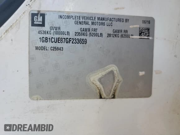 ✅ 2016 Chevrolet Silverado 1500 • VIN: 1GB1CUE87GF233659 • Лот: 84462775. Опубликован ранее на Copart с пробегом 233 550 миль. Бесплатный доступ к архиву аукционных продаж из США и подробный отчёт об истории автомобиля на DreamBid. Изображение 12.