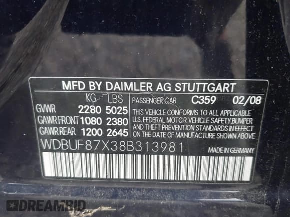 ✅ 2008 Mercedes-Benz E 350 Luxury • VIN: WDBUF87X38B313981 • Lot: 43023450. Wystawiony na IAAI z przebiegiem 128 505 mil. Bezpłatny archiwum sprzedaży aukcyjnych z USA i szczegółowy raport historii pojazdu na DreamBid. Zdjęcie 9.