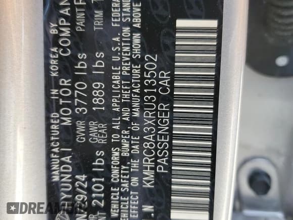 ✅ 2024 Hyundai Venue SEL • VIN: KMHRC8A3XRU313502 • Lot: 54353115. Listed on Copart with 14,053 mi. Free auction sales archive from the USA and detailed vehicle history report at DreamBid. Image 13.