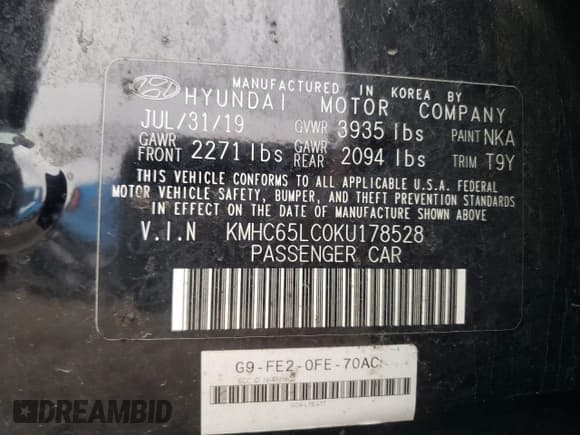 ✅ 2019 Hyundai Ioniq Blue • VIN: KMHC65LC0KU178528 • Lot: 81238754. Wystawiony na Copart z przebiegiem 116 079 mil. Bezpłatny archiwum sprzedaży aukcyjnych z USA i szczegółowy raport historii pojazdu na DreamBid. Zdjęcie 12.