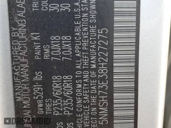 2008 Hyundai Santa Fe SE z VIN 5NMSH73E38H227275, wystawiony jako Copart lot #72625574 z przebiegiem 132 742 mil mil oraz Szkoda całkowita • Salvage title. Historia ofert i sprzedaży dostępna na DreamBid. Obrazek 15.