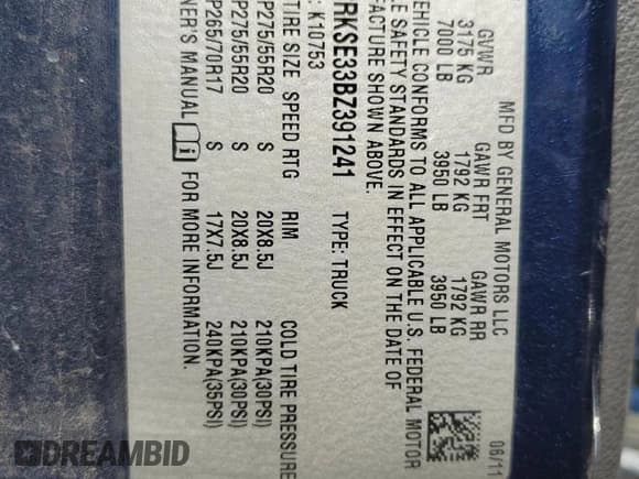 ✅ 2011 Chevrolet Silverado 1500 LT • VIN: 1GCRKSE33BZ391241 • Lot: 76955694. Listed on Copart with 219,395 mi. Free auction sales archive from the USA and detailed vehicle history report at DreamBid. Image 13.