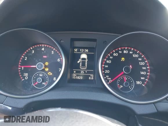 ✅ 2012 Volkswagen Golf GTI w/Conv & Sunroof • VIN: WVWEV7AJ9CW292286 • Lot: 41478359. Listed on IAAI with 153,000 mi. Free auction sales archive from the USA and detailed vehicle history report at DreamBid. Image 7.