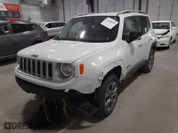 ✅ 2017 Jeep Renegade Limited • VIN: ZACCJBDB1HPE51185 • Lot: 43108933. Listed on IAAI with 104,101 mi. Free auction sales archive from the USA and detailed vehicle history report at DreamBid. Image 17.