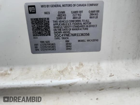 ✅ 2024 Chevrolet Silverado 2500HD LT • VIN: 2GC4YNE76R1136356 • Лот: 82325075. Опубликован ранее на Copart с пробегом 51 302 миль. Бесплатный доступ к архиву аукционных продаж из США и подробный отчёт об истории автомобиля на DreamBid. Изображение 12.