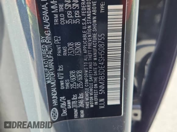 ✅ 2025 Hyundai Tucson SEL • VIN: 5NMJB3DE4SH508755 • Лот: 71928225. Опубликован ранее на Copart с пробегом 7 210 миль. Бесплатный доступ к архиву аукционных продаж из США и подробный отчёт об истории автомобиля на DreamBid. Изображение 14.