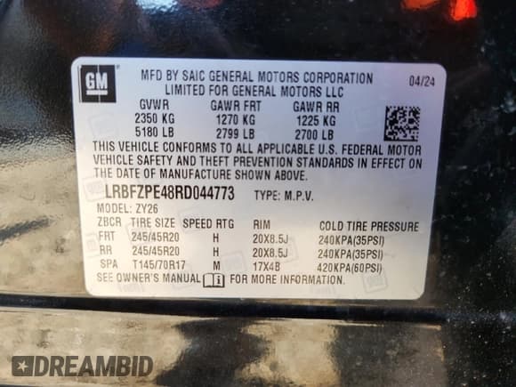 ✅ 2024 Buick Envision Sport Touring • VIN: LRBFZPE48RD044773 • Lot: 82763355. Listed on Copart with 17,536 mi. Free auction sales archive from the USA and detailed vehicle history report at DreamBid. Image 13.