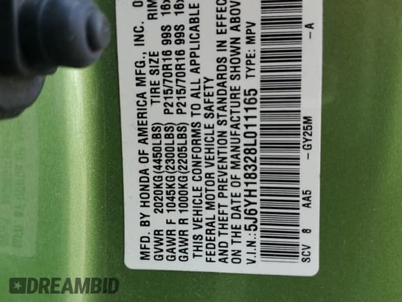 ✅ 2008 Honda Element LX • VIN: 5J6YH18328L011165 • Лот: 68078165. Опубликован ранее на Copart с пробегом 171 918 миль. Бесплатный доступ к архиву аукционных продаж из США и подробный отчёт об истории автомобиля на DreamBid. Изображение 13.