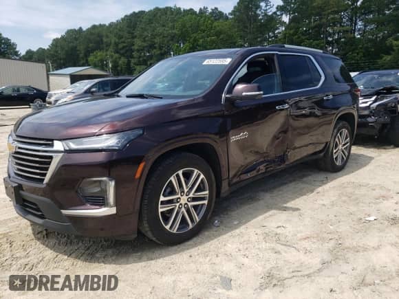 2022 Chevrolet Traverse High Country с VIN 1GNEVNKW4NJ176435, выставлен на аукционе Copart как лот 65122595 с пробегом 21 841 миль миль и Списание • Salvage title. История ставок и продаж доступна на DreamBid. Изображение 1.