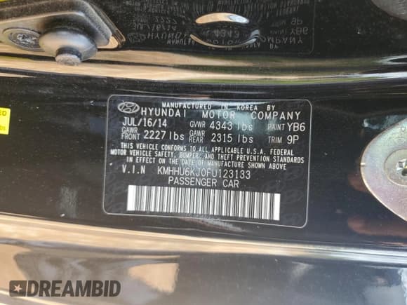 ✅ 2015 Hyundai Genesis Coupe Ultimate • VIN: KMHHU6KJ0FU123133 • Lot: 60517585. Wystawiony na Copart z przebiegiem 160 291 mil. Bezpłatny archiwum sprzedaży aukcyjnych z USA i szczegółowy raport historii pojazdu na DreamBid. Zdjęcie 12.