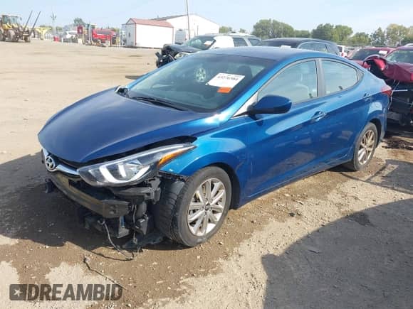 2016 Hyundai Elantra Value Edition with VIN KMHDH4AE0GU480695, listed as a IAAI auction lot 43276584 with 123,743 mi miles and . Bid and sale history available at DreamBid. Image 2.