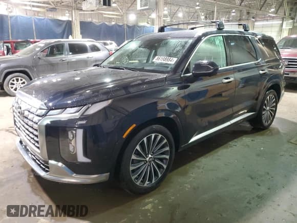 ✅ 2025 Hyundai Palisade Calligraphy • VIN: KM8R7DGE5SU855053 • Лот: 86198984. Опубликован ранее на Copart с пробегом 1 273 миль. Бесплатный доступ к архиву аукционных продаж из США и подробный отчёт об истории автомобиля на DreamBid. Изображение 1.