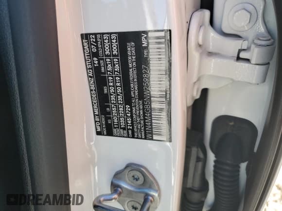 ✅ 2022 Mercedes-Benz GLB 250 • VIN: W1N4M4GB5NW259827 • Lot: 91699815. Listed on Copart with 36,140 mi. Free auction sales archive from the USA and detailed vehicle history report at DreamBid. Image 13.