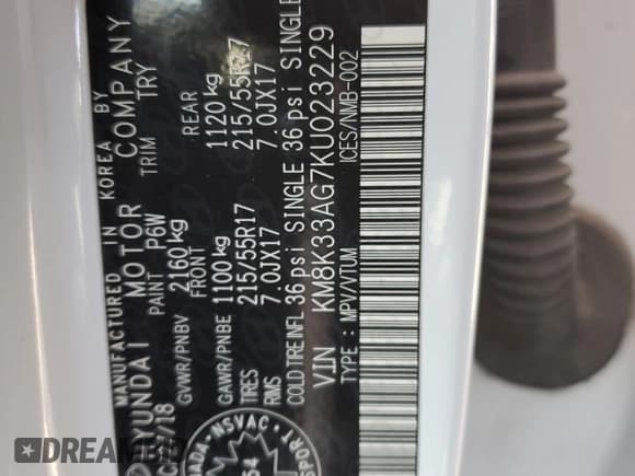 ✅ 2019 Hyundai Kona Limited • VIN: KM8K33AG7KU023229 • Лот: 70818274. Опубликован ранее на Copart с пробегом 102 582 миль. Бесплатный доступ к архиву аукционных продаж из США и подробный отчёт об истории автомобиля на DreamBid. Изображение 12.