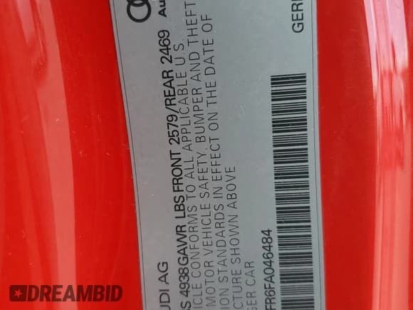 ✅ 2015 Audi S5 Premium Plus • VIN: WAUCGAFR6FA046484 • Lot: 44956444. Listed on Copart with 76,523 mi. Free auction sales archive from the USA and detailed vehicle history report at DreamBid. Image 12.