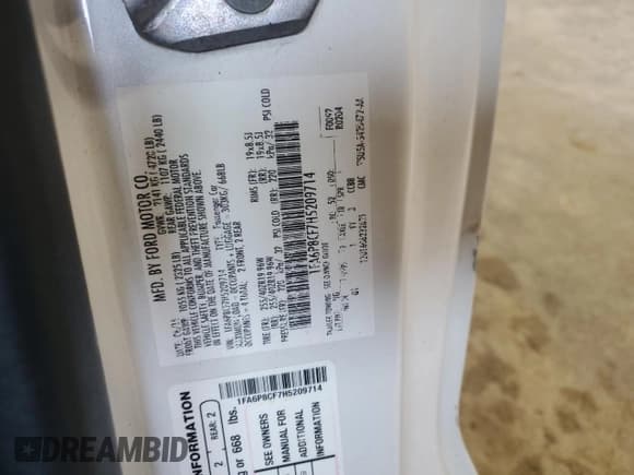 ✅ 2017 Ford Mustang GT • VIN: 1FA6P8CF7H5209714 • Lot: 54784615. Listed on Copart with 118,113 mi. Free auction sales archive from the USA and detailed vehicle history report at DreamBid. Image 12.