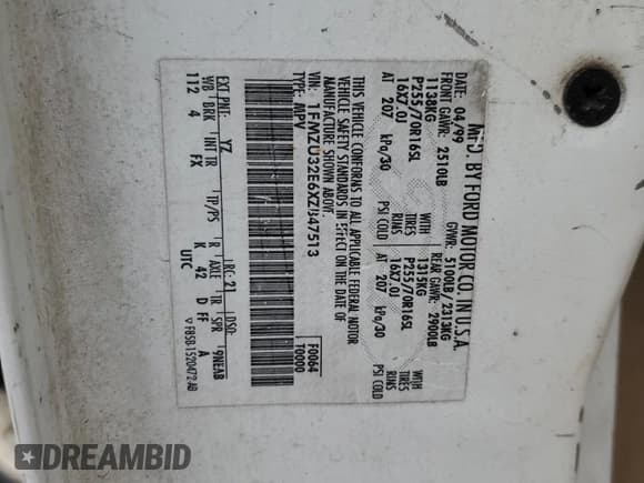 ✅ 1999 Ford Explorer XLT • VIN: 1FMZU32E6XZB47513 • Lot: 67897285. Wystawiony na Copart z przebiegiem 325 924 mil. Bezpłatny archiwum sprzedaży aukcyjnych z USA i szczegółowy raport historii pojazdu na DreamBid. Zdjęcie 13.