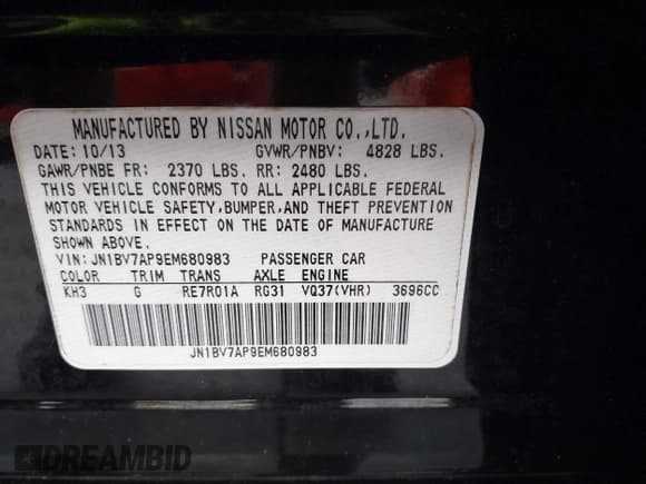 ✅ 2014 Infiniti Q50 Premium • VIN: JN1BV7AP9EM680983 • Lot: 43773117. Listed on IAAI with 202,089 mi. Free auction sales archive from the USA and detailed vehicle history report at DreamBid. Image 9.