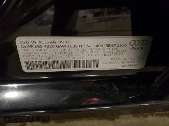 ✅ 2011 Audi A4 Premium Plus • VIN: WAUHFAFL7BN019950 • Lot: 44069935. Listed on Copart with 101,672 mi. Free auction sales archive from the USA and detailed vehicle history report at DreamBid. Image 12.