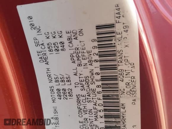 ✅ 2011 Mitsubishi Eclipse GS • VIN: 4A31K5DF6BE010299 • Lot: 74477774. Wystawiony na Copart z przebiegiem 210 584 mil. Bezpłatny archiwum sprzedaży aukcyjnych z USA i szczegółowy raport historii pojazdu na DreamBid. Zdjęcie 14.