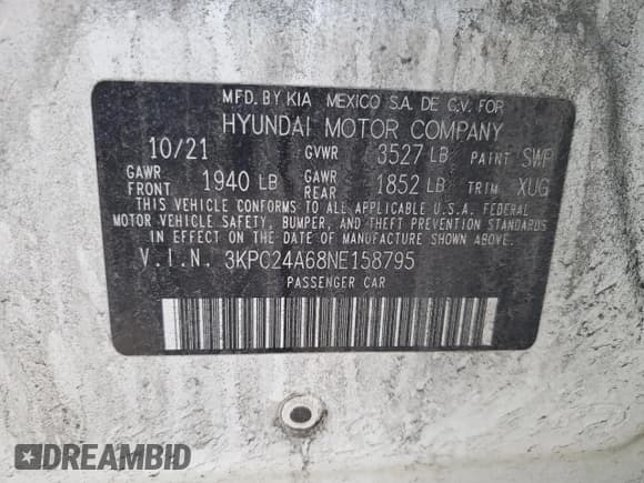 ✅ 2022 Hyundai Accent SEL • VIN: 3KPC24A68NE158795 • Лот: 43929835. Опубликован ранее на Copart с пробегом 25 322 миль. Бесплатный доступ к архиву аукционных продаж из США и подробный отчёт об истории автомобиля на DreamBid. Изображение 12.