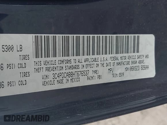 ✅ 2017 Dodge Journey SE • VIN: 3C4PDCAB8HT676537 • Lot: 43761883. Listed on IAAI with 172,251 mi. Free auction sales archive from the USA and detailed vehicle history report at DreamBid. Image 9.