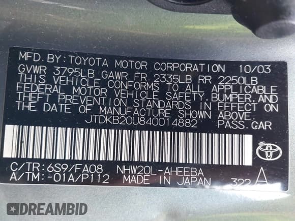 ✅ 2004 Toyota Prius • VIN: JTDKB20U840014882 • Lot: 43857664. Wystawiony na IAAI z przebiegiem 251 443 mil. Bezpłatny archiwum sprzedaży aukcyjnych z USA i szczegółowy raport historii pojazdu na DreamBid. Zdjęcie 9.