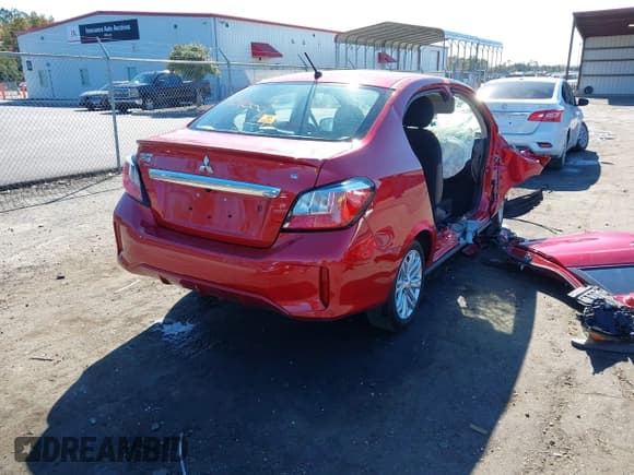 ✅ 2024 Mitsubishi Mirage SE • VIN: ML32FVFJ3RHF19861 • Lot: 43651306. Listed on IAAI with 10,111 mi. Free auction sales archive from the USA and detailed vehicle history report at DreamBid. Image 4.